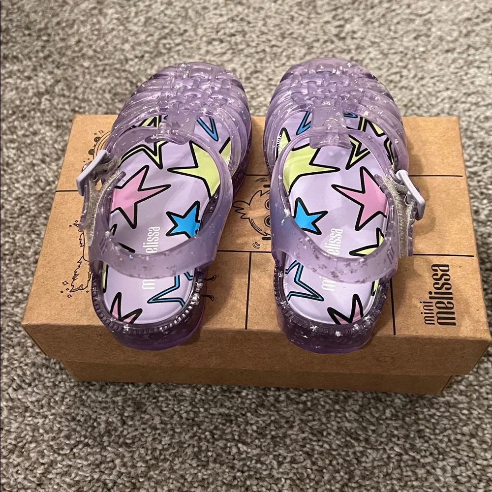 Mini Melissa Lilac Jelly Sandals with Star Accents - Picture 3 of 5